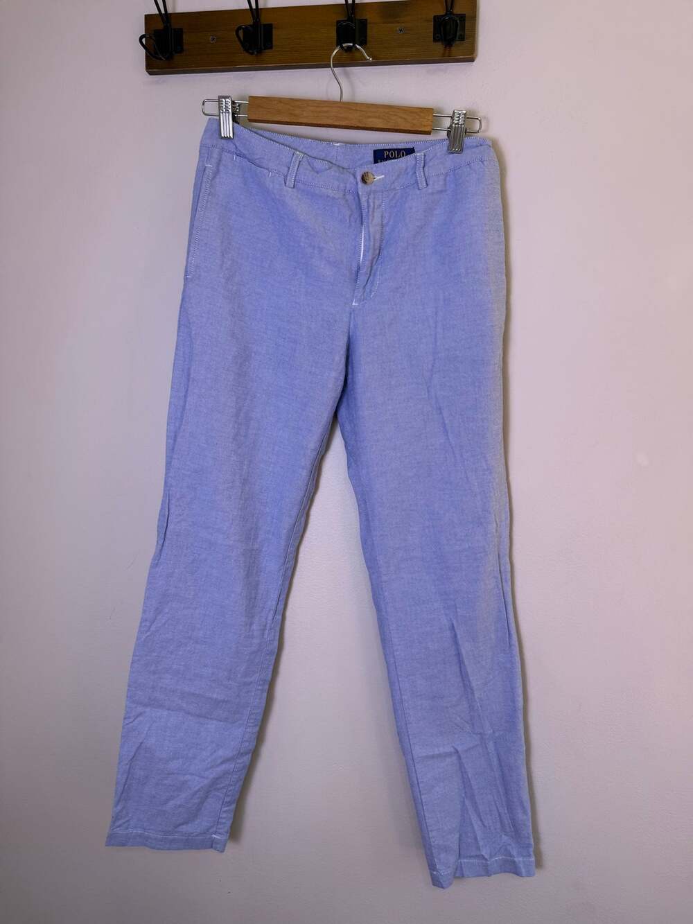 Polo Ralph Lauren Boys Size 20 Blue Oxford Stretch Chino Pants Preppy